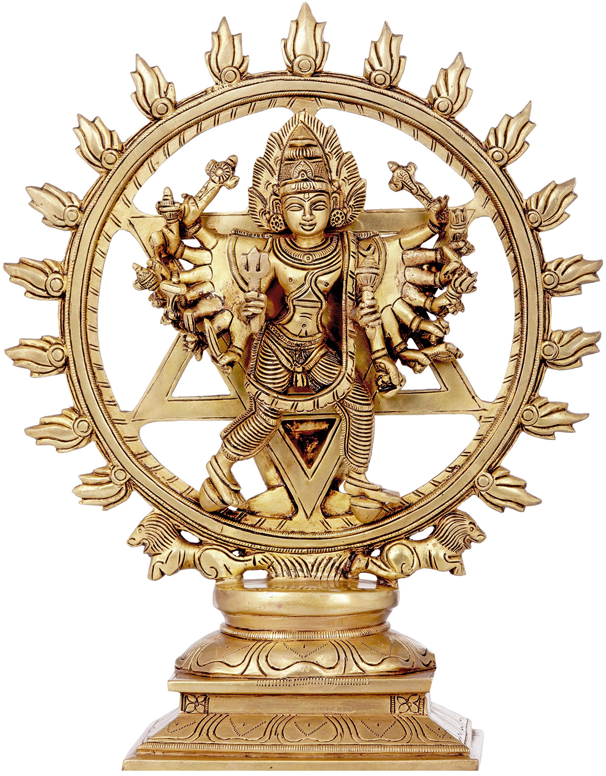 Amazon.co.jp: 南インドの真鍮製彫刻 神のスダルシャナとナラシマ